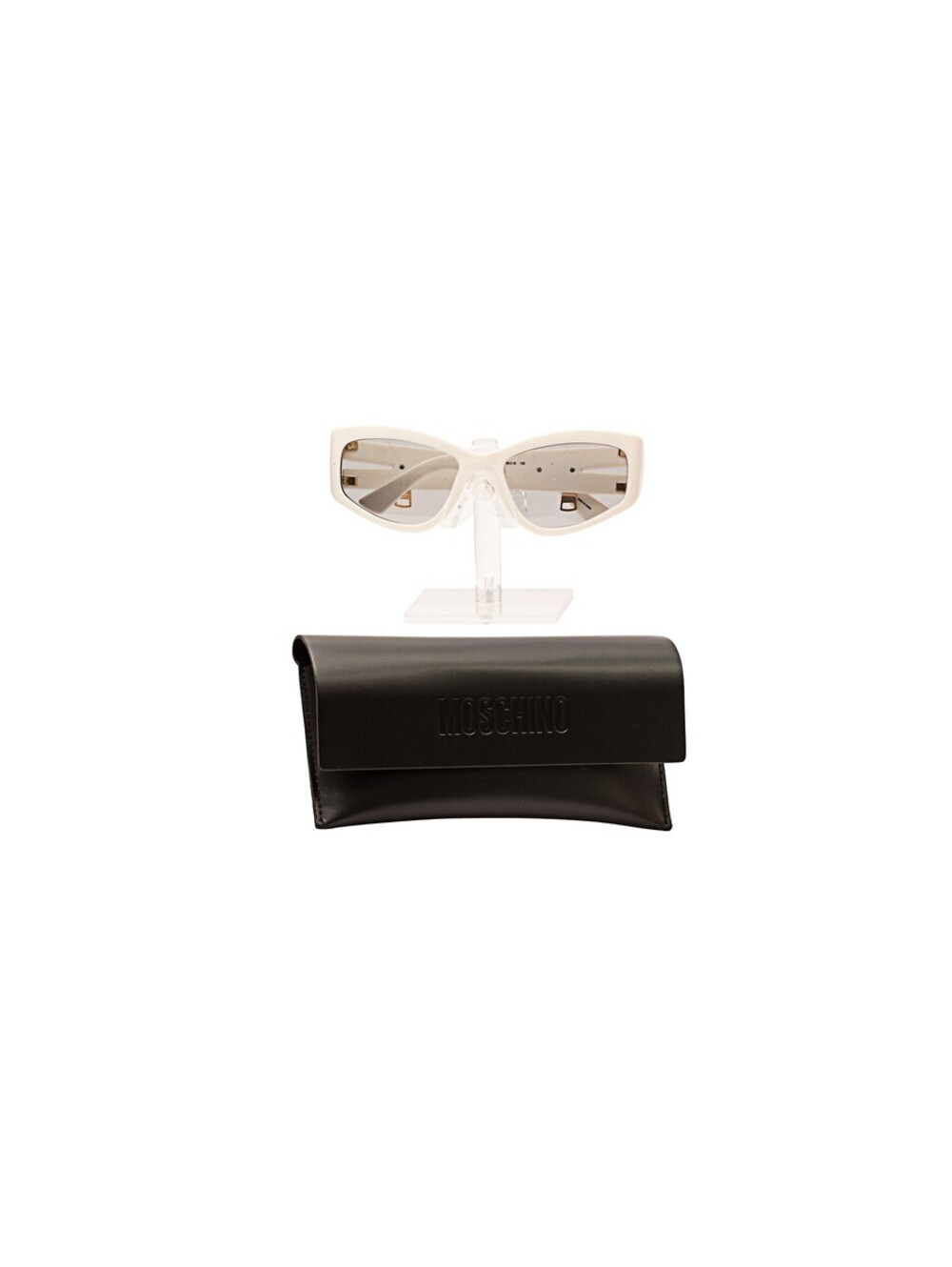 Moschino Women White Zipper Detail Sunglasses w/ Case